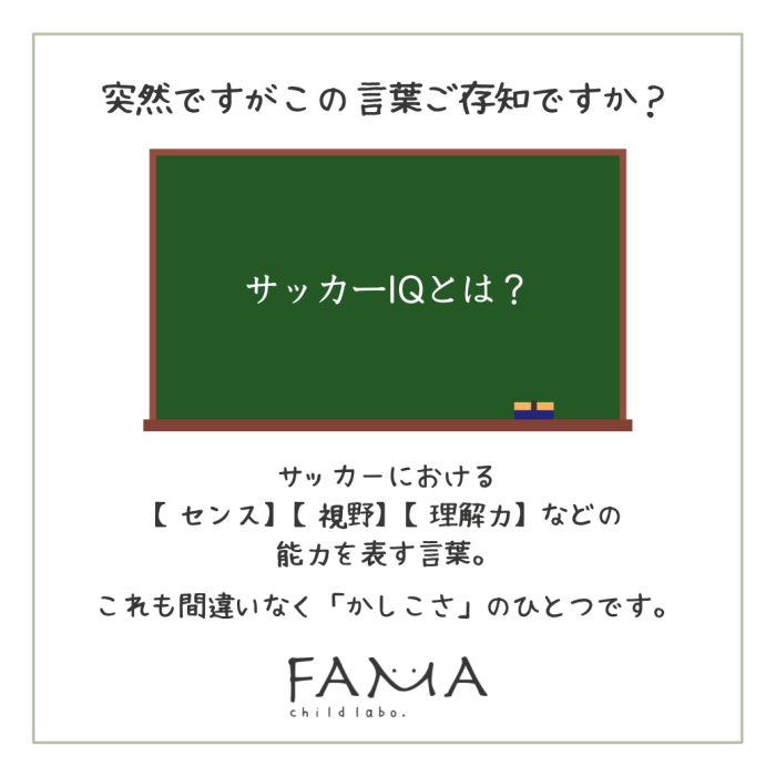 突然ですが、サッカーIQという言葉をご存知ですか?