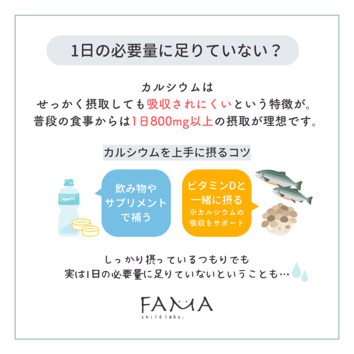 1日の必要量に足りていない？せっかく摂取しても吸収されにくいという特徴が。